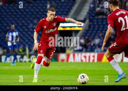 Ranger's player, Ryan Jack is seen in action during the UEFA Europa League match at Dragon Stadium. (Final score: FC Porto 1:1 Rangers) Stock Photo