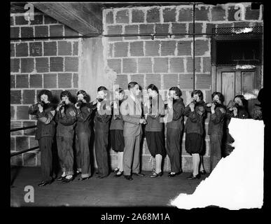 Women in marksmanship class Stock Photo