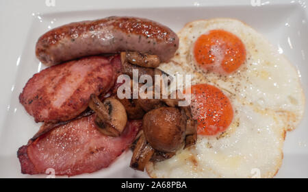 Full English breakfast on a plate Stock Photo