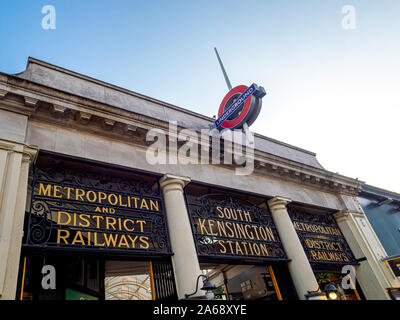 South Kensington Tube Station, London, UK. Stock Photo