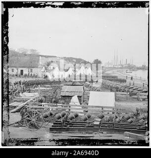 Yorktown, Va. Federal artillery park Abstract: Selected Civil War photographs, 1861-1865 Stock Photo