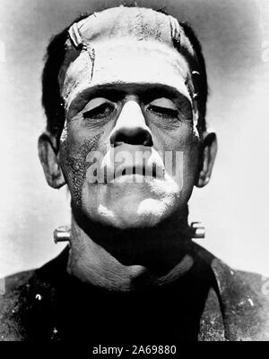 Promotional photo of Boris Karloff from The Bride of Frankenstein as Frankenstein's monster. 1935 Stock Photo