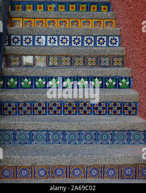 Colonial stairs in Puerto Vallarta, Mexico Stock Photo