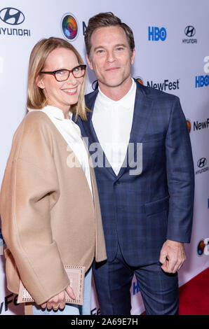 New York, United States. 23rd Oct, 2019. Amy Ryan and Mike Doyle attend the opening night screening of 'Sell By' during NewFest Film Festival at SVA Theater, Manhattan (Photo by Sam Aronov/Pacific Press) Credit: Pacific Press Agency/Alamy Live News Stock Photo