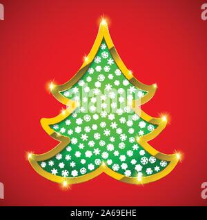 Christmas tree card with golden border Stock Vector Image & Art - Alamy