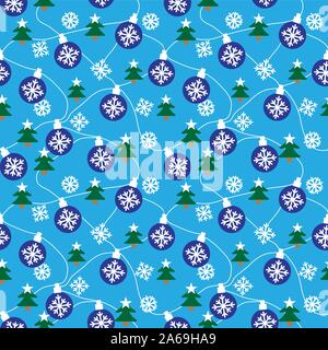 Colourful Festive Christmas Holiday seamless pattern background in vector - Suitable for Packaging, web design, graphics, fashion textiles, wallpaper Stock Vector