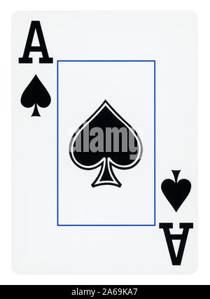 Ace of Spades playing card isolated on white Stock Photo