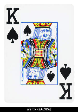 King of Spades playing card - isolated on white Stock Photo