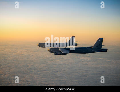 A Formation Of Two B-52 H Stratofortresses, Assigned To The 5th Bomb ...