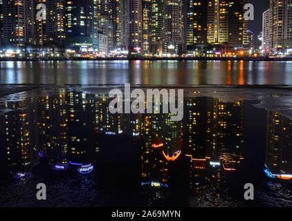 Haeundae district, Busan, South Korea, 01/09/ 2016. Busan pier after the rain. Stock Photo