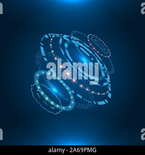 Futuristic HUD Circular Element. object. Glowing Circles . Science and Technology - Illustration Vector Stock Vector