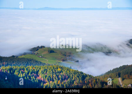 View from the mountain Schauinsland above Freiburg in the black forest in germany