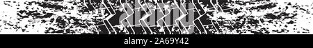 Car tire track, grunge texture. Vector illustration. For titles, banners Stock Vector