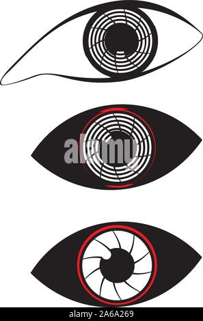 Simple flat eye of a cyborg abstract illustration. Stock Vector