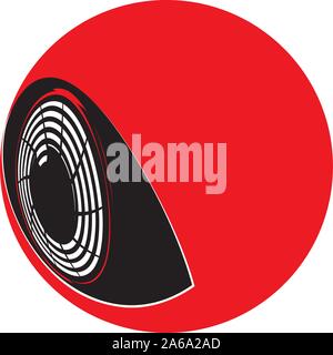 Simple flat eyeball of a cyborg abstract illustration. Stock Vector