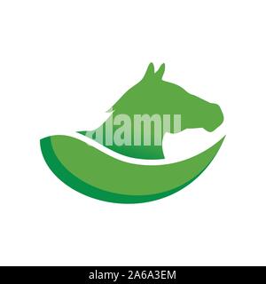 Abstract Hand Horse Care Organic Farm Vector Symbol Graphic Logo Design Template Stock Vector