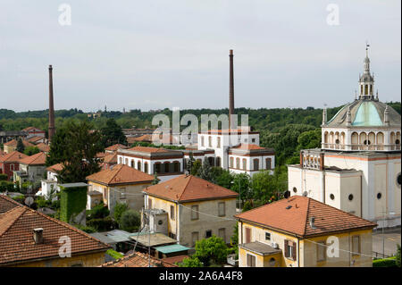 Europe, Italy, Lombardy, Crespi d'Adda workers' village, Unesco heritage. Workers houses Stock Photo