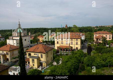 Europe, Italy, Lombardy, Crespi d'Adda workers' village, Unesco heritage. Workers houses Stock Photo