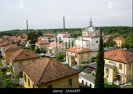 Europe, Italy, Lombardy, Crespi d'Adda workers' village, Unesco heritage. Workers houses Stock Photo