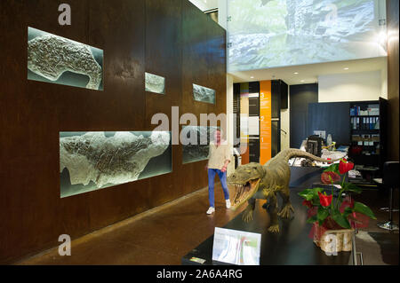 Fossil museum in Meride, UNESCO World Heritage Site Monte San Giorgio, Ticino, Switzerland Stock Photo