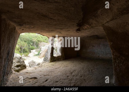 Cala Morell Necropolis Minorca, Menorca Spain Balearic island Stock Photo