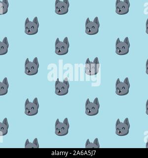 Vector pattern with bats on pastel background. Stock Vector