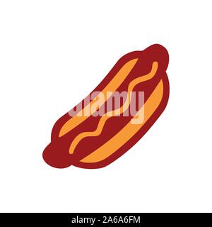 Hot Dog Curvy Simple Illustration Icon Vector Symbol Graphic Logo Design Template Stock Vector