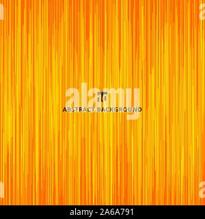 Abstract yellow wave vertical lines pattern rough texture on orange background and texture. Vector illustration Stock Vector