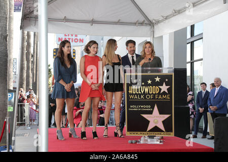 October 24, 2019, Los Angeles, CA, USA: LOS ANGELES - OCT 24:  Charlotte, Sarah, Georgia and Harry Connick Jr, Jill Goodacre at the Harry Connick Jr. Star Ceremony on the Hollywood Walk of Fame on October 24, 2019 in Los Angeles, CA (Credit Image: © Kay Blake/ZUMA Wire) Stock Photo