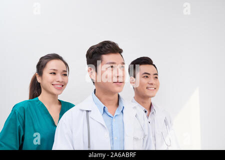 healthcare, hospital and medical concept - young team or group of doctors Stock Photo