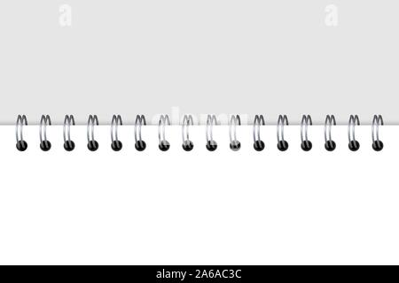 Realistic 3d metal spiral spring. Template for notebook bind, calendar Stock Vector
