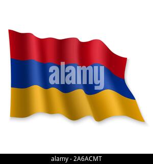 3D Realistic waving Flag of Armenia on transparent background Stock ...