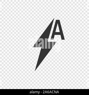 Auto Lightning or electric power Icon isolated on white background Stock Vector