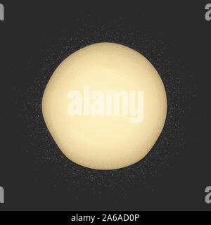 Bread dough with flour on kitchen table Stock Vector