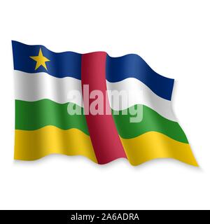 3D Realistic waving Flag of Central African Republic on transparent ...