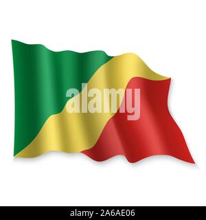 3D Realistic waving Flag of Congo on transparent background Stock ...