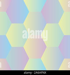 seamless vector pattern with irridescent hexagons Stock Vector