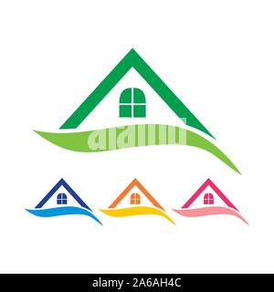 Heavenly River Feather Wing House Vector Symbol Graphic Logo Design Template Stock Vector