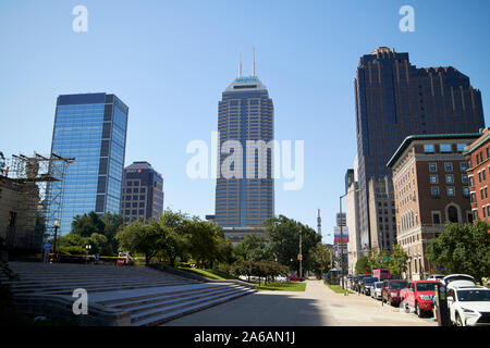 looking towards salesforce tower and indianapolis city centre indiana USA Stock Photo