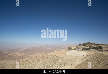 panoramic view of the Petra national park in Jordan , full of mountains and rocks. Stock Photo