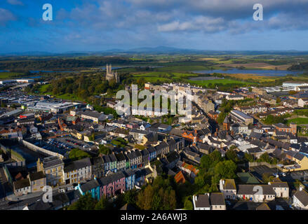 Aerial of Downpatrick, County Down, Northern Ireland Stock Photo