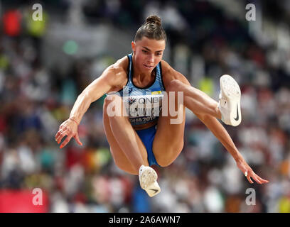 Ukraine’s Maryna Bekh-Romanchuk in action in the Women's Long Jump