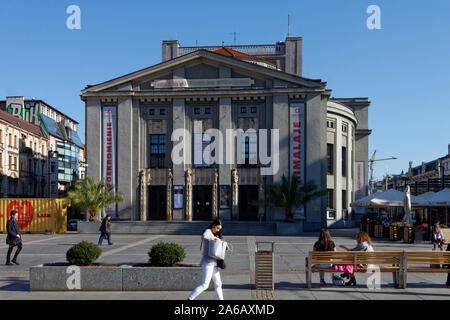 Market square in Katowice with iconic buildings Stock Photo