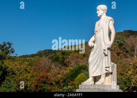 Statue of Aristotle at Stagira, Chalkidiki, Greece: Stock Photo