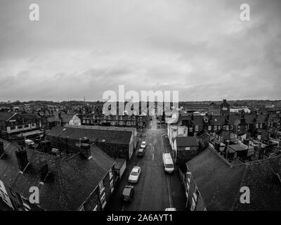Aerial photograph  of Oldfield Street in one of Stoke on Trents poorer areas, Terrace housing, poverty and urban decline, No 1 of 21 Stock Photo