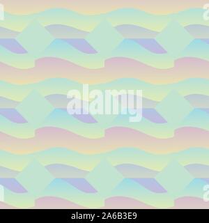 seamless abstract vector pattern with striped pastel colored shapes in candy colors Stock Vector