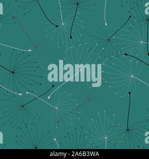 Dandelion seamless in hand drawn style Vector illustration design. . Abstract art background. Seamless floral background. Vintage texture Stock Vector