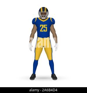 Realistic football away jersey los angeles rams Vector Image