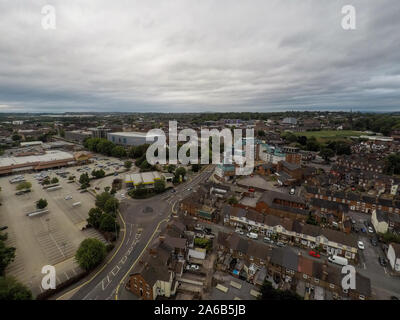 Aerial images of Newcastle Under Lyme in the pottery town of Stoke on Trent, Staffordshire Stock Photo