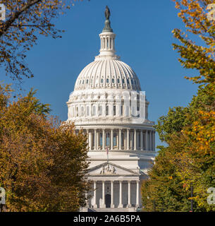 WASHINGTON, DC, USA - United States Capitol, see from East Capitol Street NE during autumn. Stock Photo